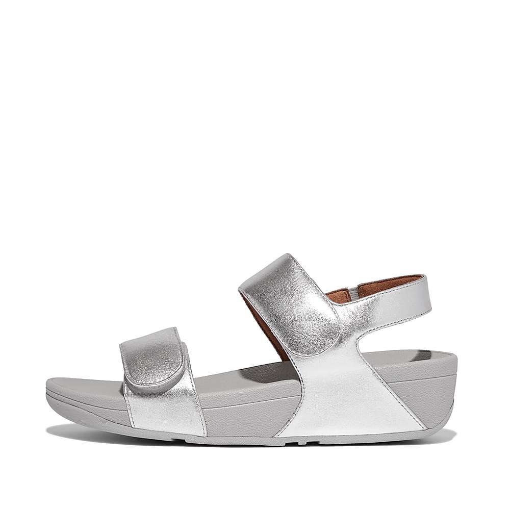 Fitflop LULU Adjustable Leather Sandalen Dames Zilver | QZJ179640