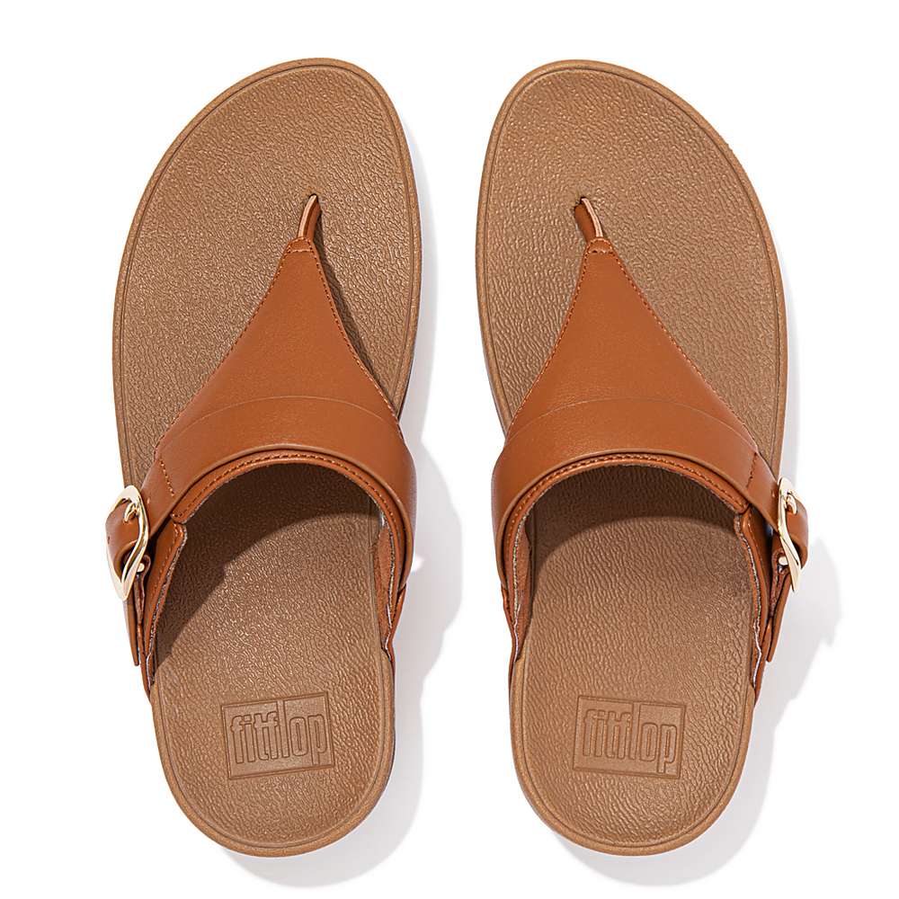 Fitflop LULU Adjustable Leather Toe-Posts Sandalen Dames Lichtbruin | XAK394068