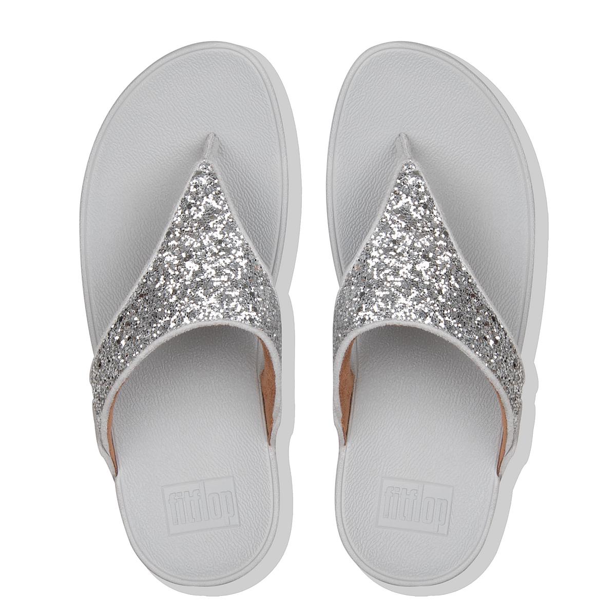 Fitflop LULU Glitter Toe-Post Sandalen Dames Zilver | WXA084215