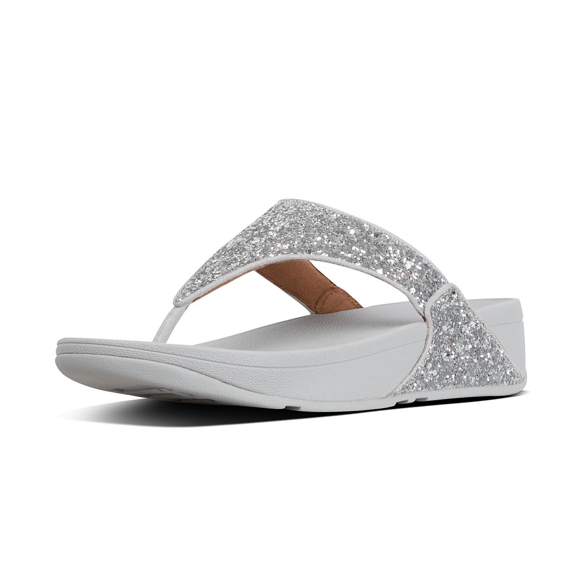 Fitflop LULU Glitter Toe-Post Sandalen Dames Zilver | WXA084215