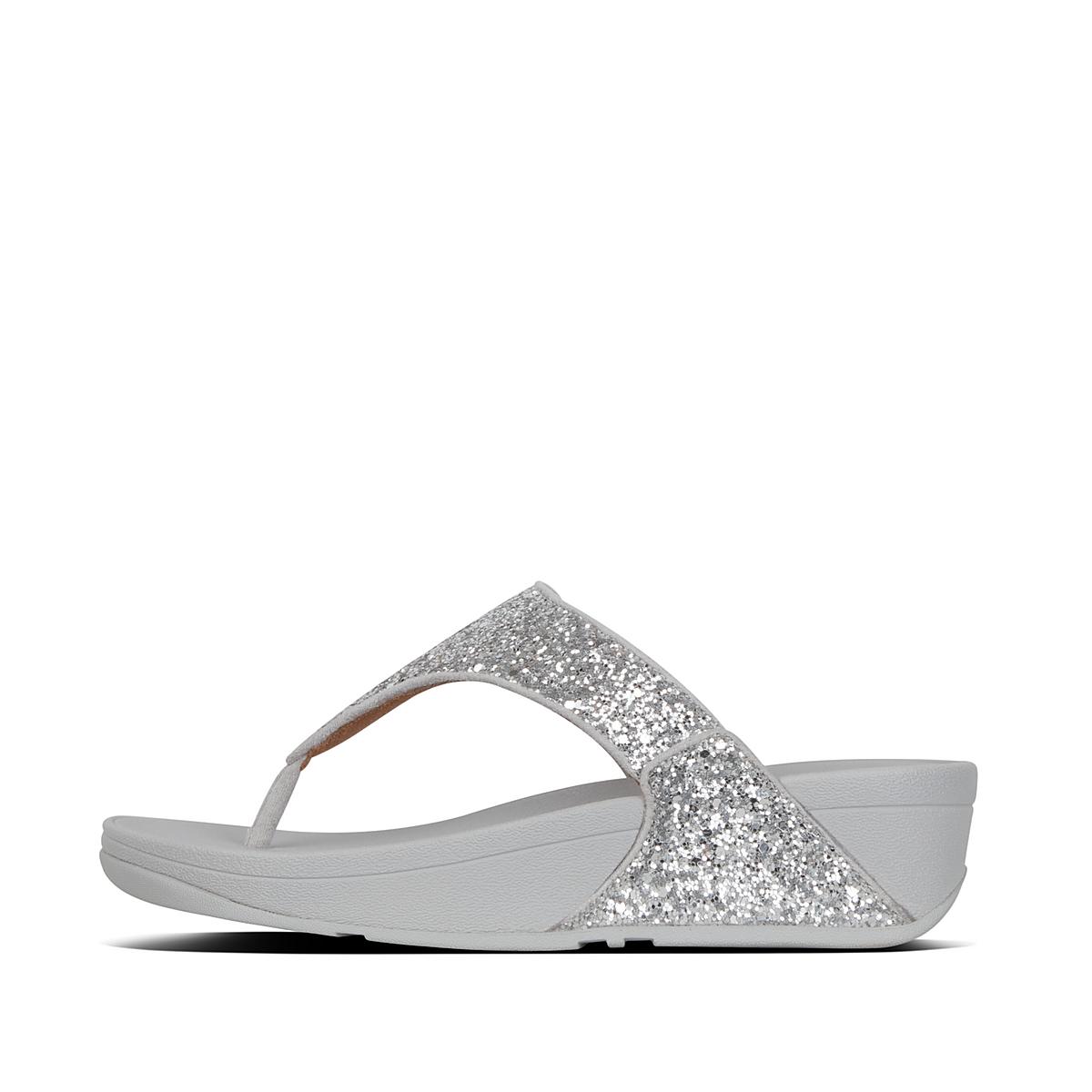 Fitflop LULU Glitter Toe-Post Sandalen Dames Zilver | WXA084215