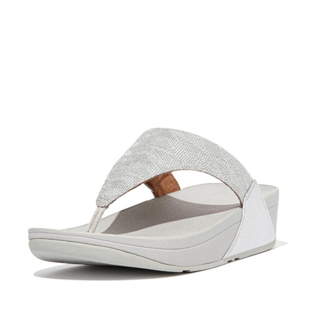 Fitflop LULU Glitz Toe-Post Sandalen Dames Zilver | JEM386249