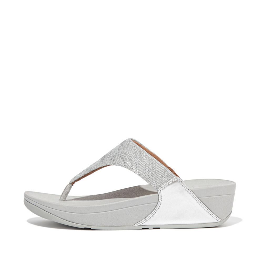 Fitflop LULU Glitz Toe-Post Sandalen Dames Zilver | JEM386249