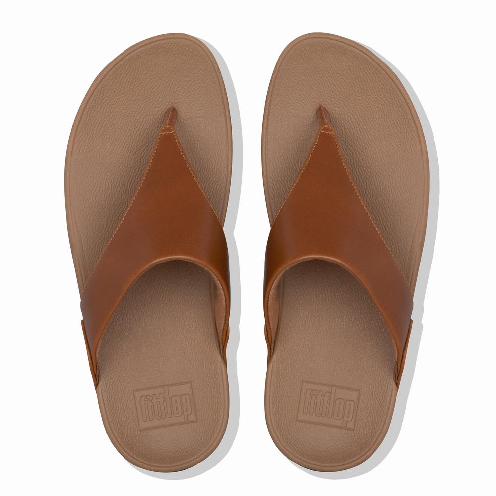 Fitflop LULU Leather Toe-Post Sandalen Dames Lichtbruin | WXE725634