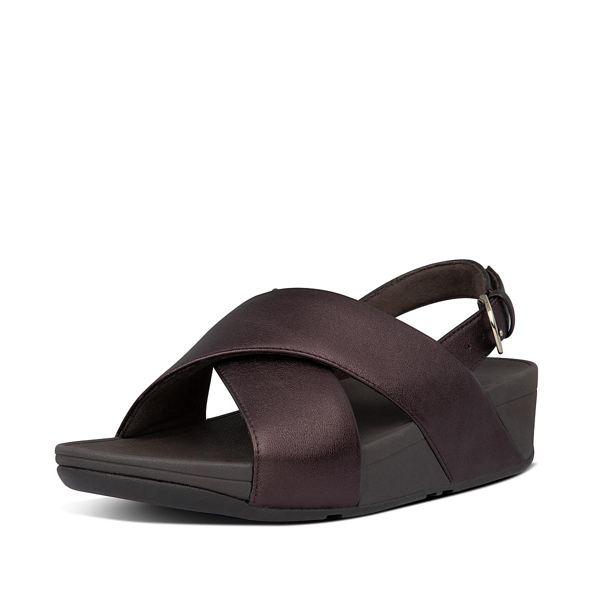 Fitflop LULU Metallic Leather Sandalen Dames Chocola | JQM351047