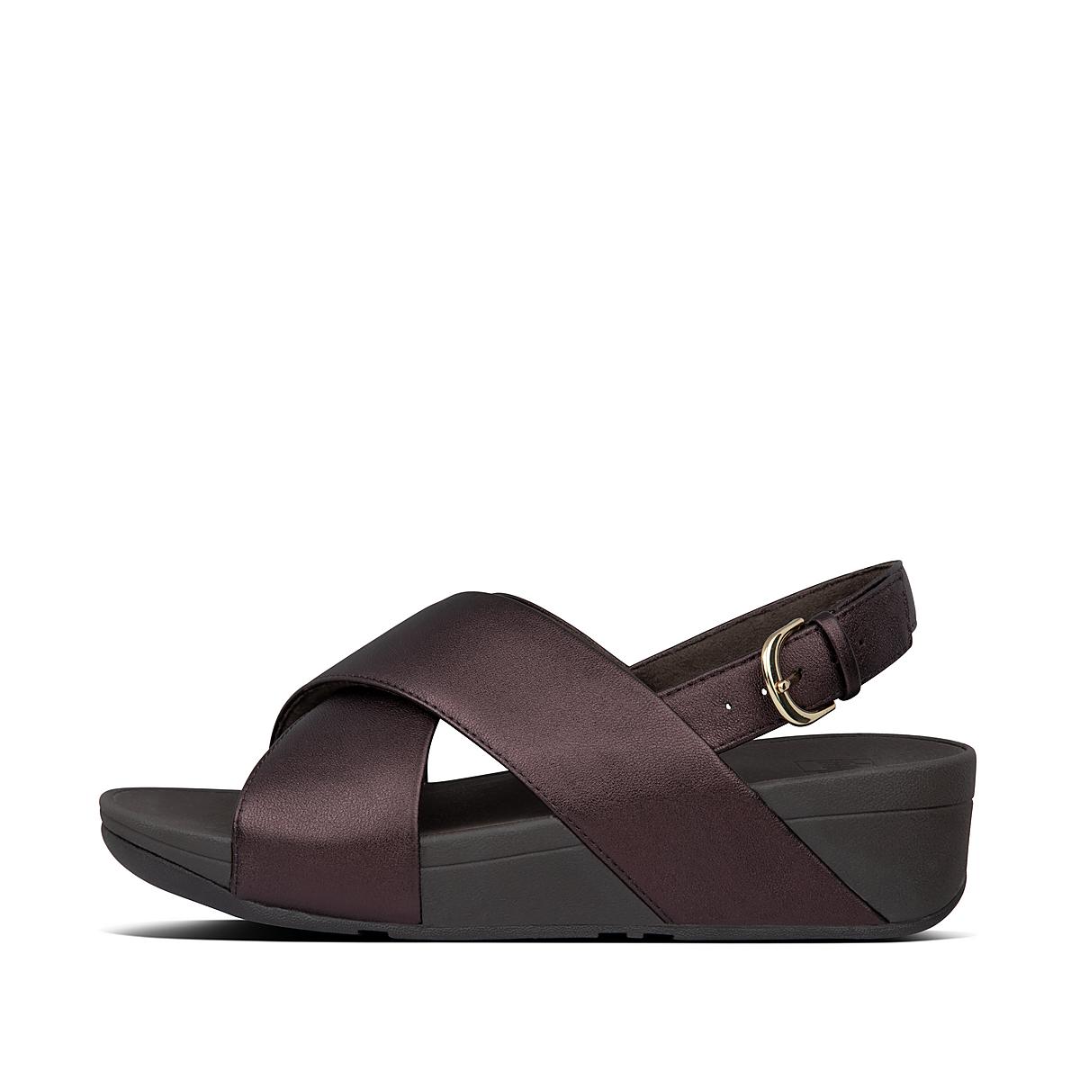 Fitflop LULU Metallic Leather Sandalen Dames Chocola | JQM351047