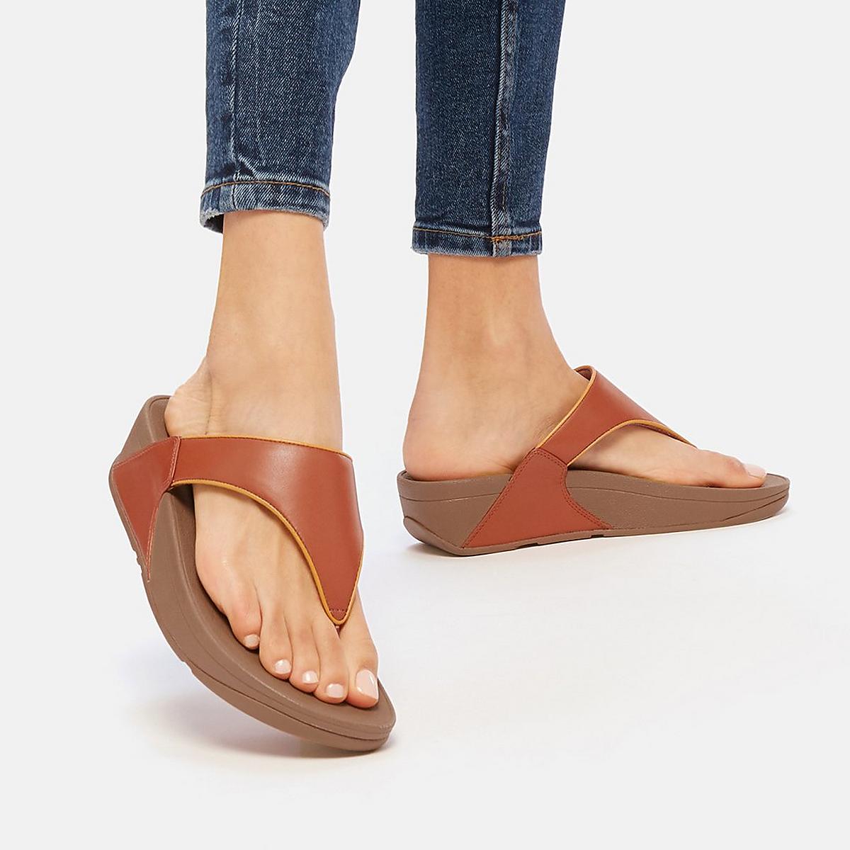 Fitflop LULU Pop Binding Toe-Post Sandalen Dames Bruin | HIO326857