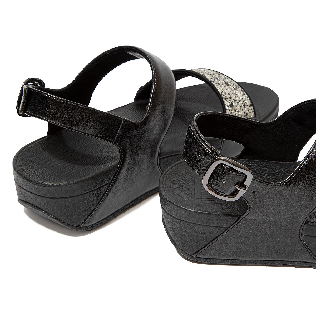 Fitflop LULU Shimmer Back-Strap Sandalen Dames Zwart | KEN240581