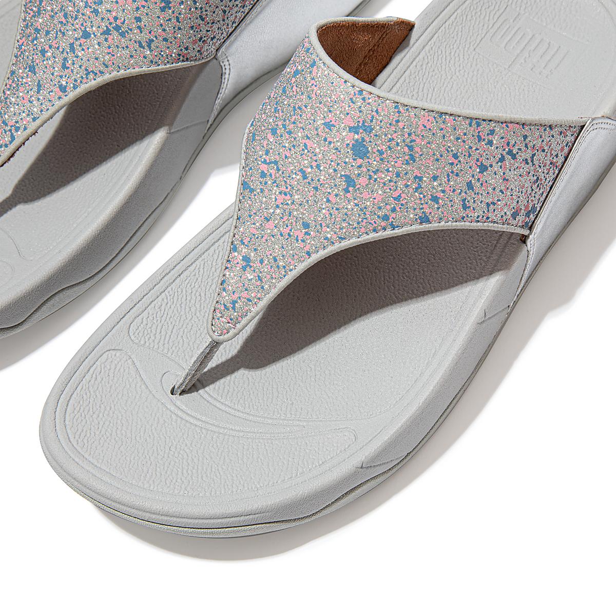 Fitflop LULU Shimmer Toe-Post Sandalen Dames Zilver | KSN034672