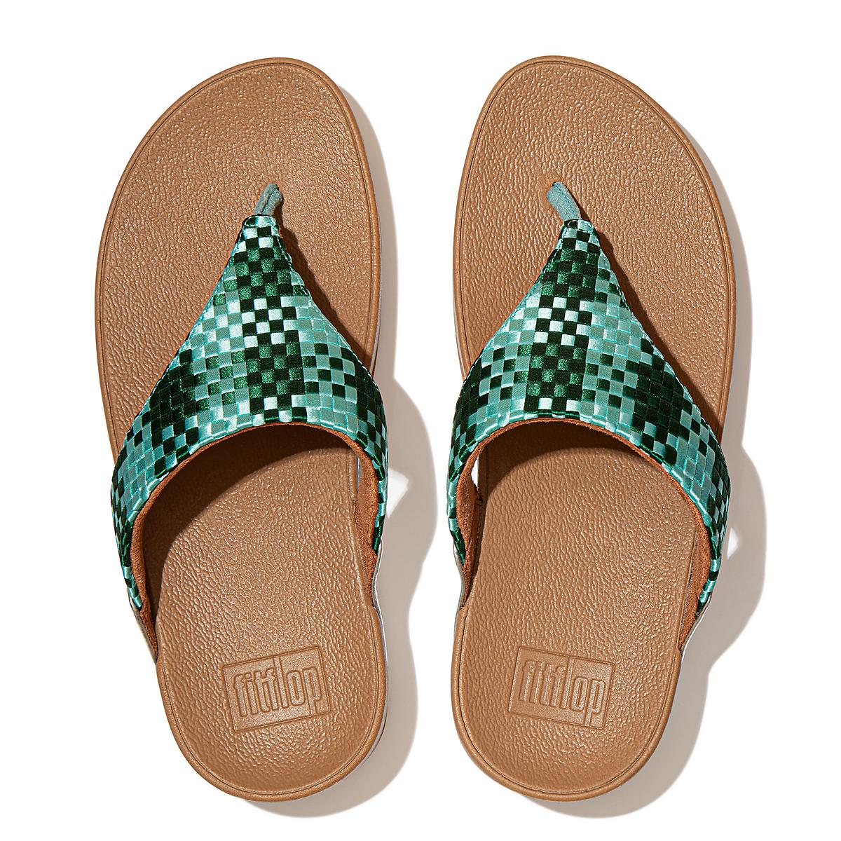 Fitflop LULU Silky Weave Toe-Post Sandalen Dames Mintgroen Groen | YTM534168