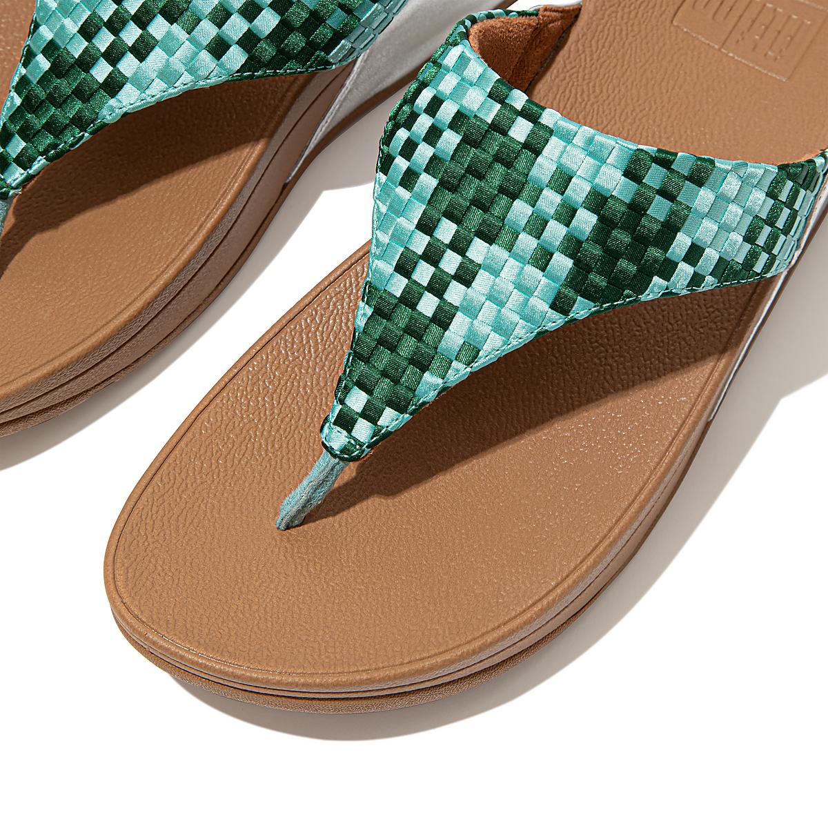 Fitflop LULU Silky Weave Toe-Post Sandalen Dames Mintgroen Groen | YTM534168