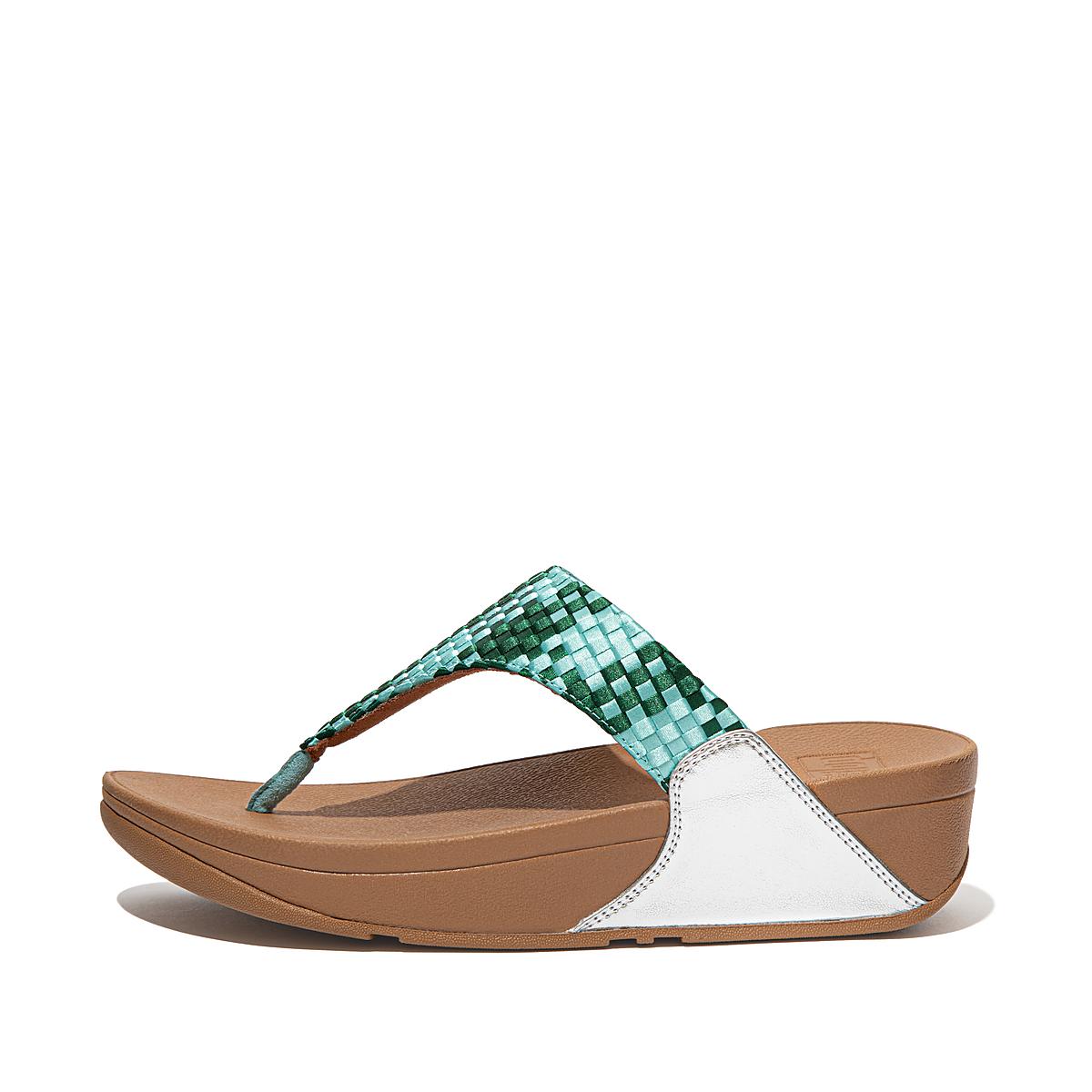 Fitflop LULU Silky Weave Toe-Post Sandalen Dames Mintgroen Groen | YTM534168