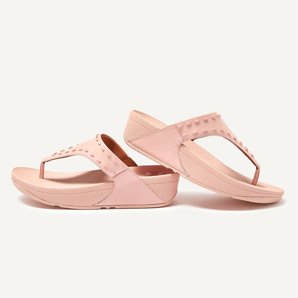 Fitflop LULU Stud Leather Toe-Post Sandalen Dames Roze | LXS091475