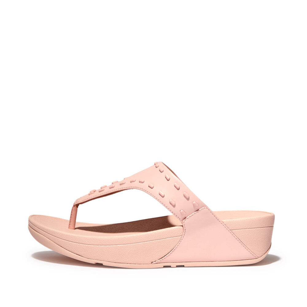 Fitflop LULU Stud Leather Toe-Post Sandalen Dames Roze | LXS091475