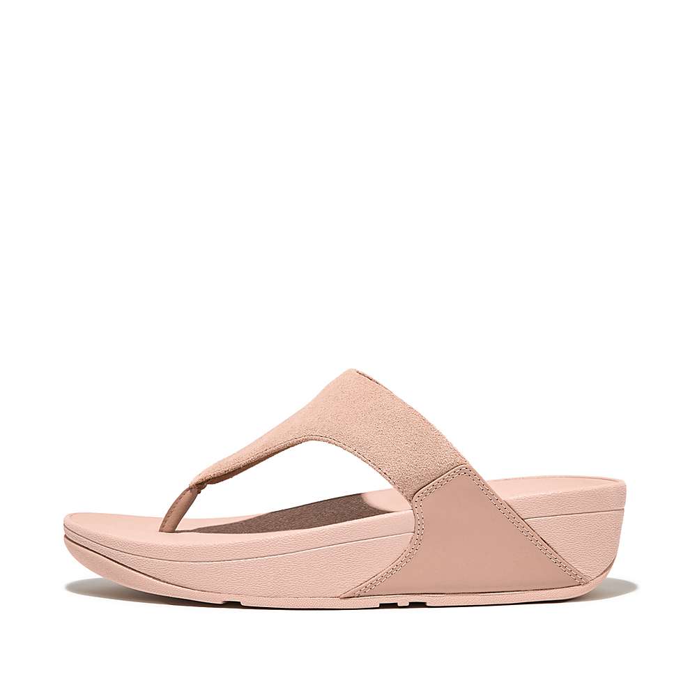 Fitflop LULU Suede Toe-Post Sandalen Dames Beige | HRP048659