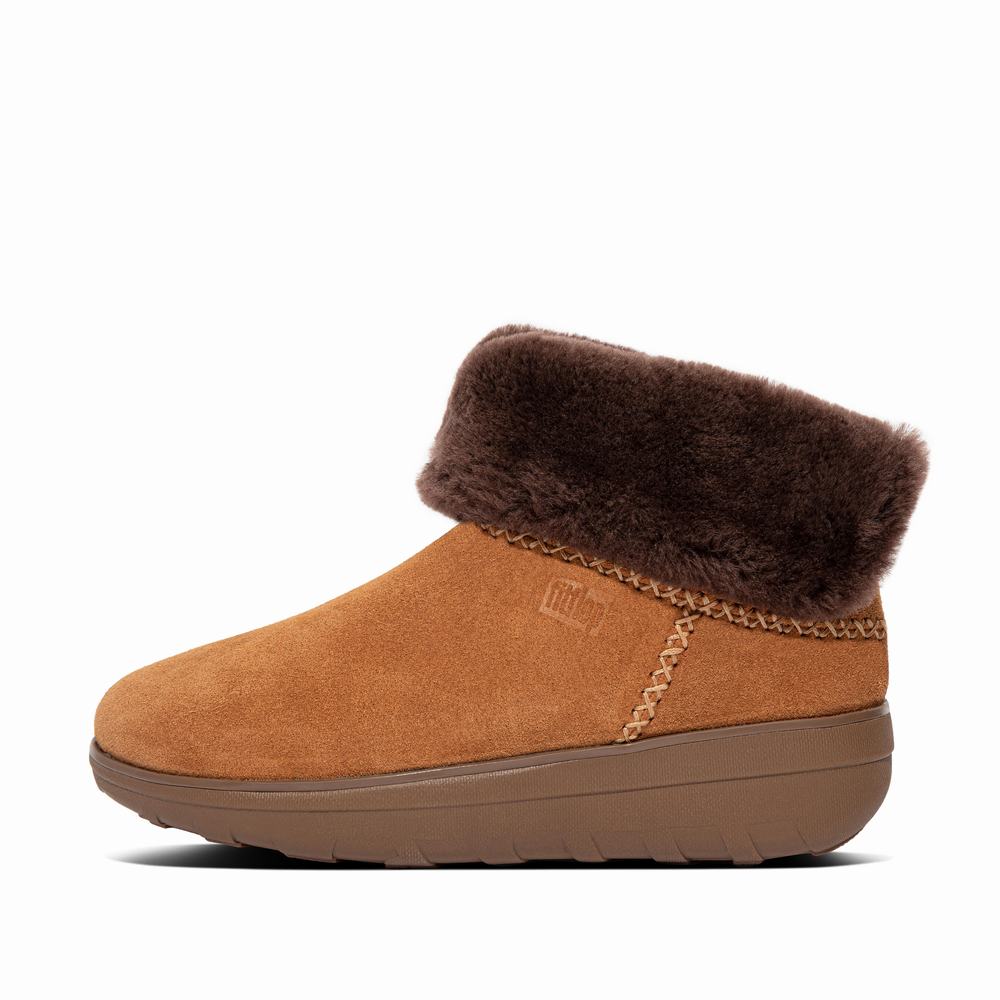 Fitflop MUKLUK SHORTY Shearling-Lined Suede Winterschoenen Dames Bruin | LUH837062