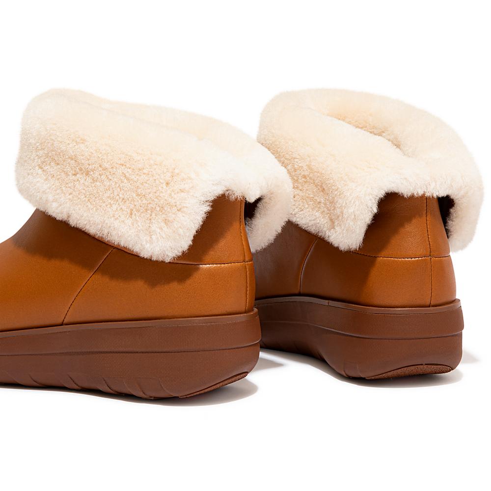 Fitflop MUKLUK SHORTY Waterproof Shearling-Lined Enkellaars Dames Lichtbruin | HJN563927