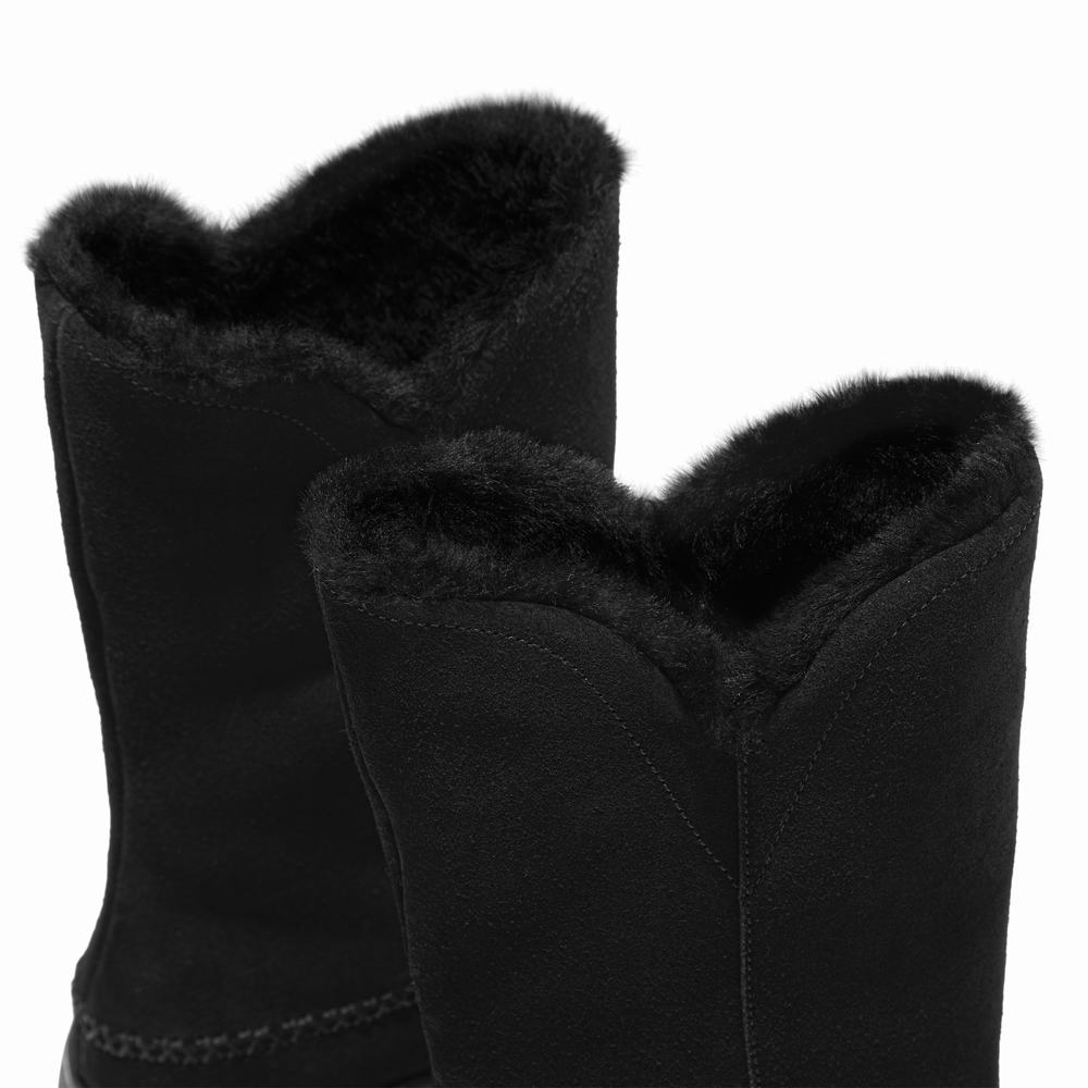 Fitflop MUKLUK Shearling-Lined Suede Calf Winterschoenen Dames Zwart | LDR659213