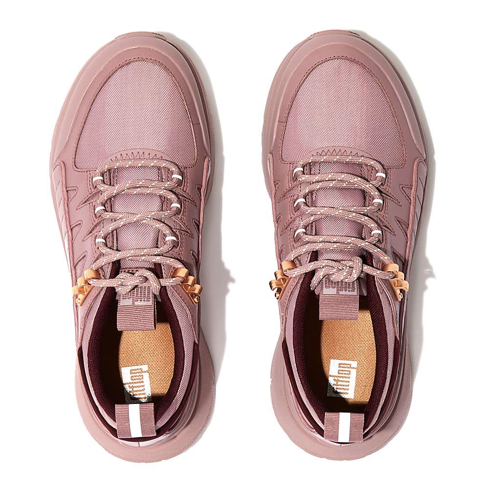 Fitflop NEO-D-HYKER Leather-Mix Walking Sneakers Dames Roze | JVW180592