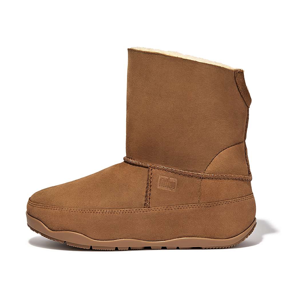 Fitflop Original MUKLUK SHORTY Double-Faced Shearling Winterschoenen Dames Lichtbruin | ZIU103596