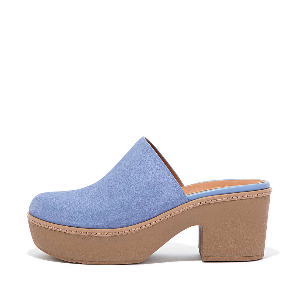 Fitflop PILAR Suede Platforms Mules Dames Lavendel | IVD809451