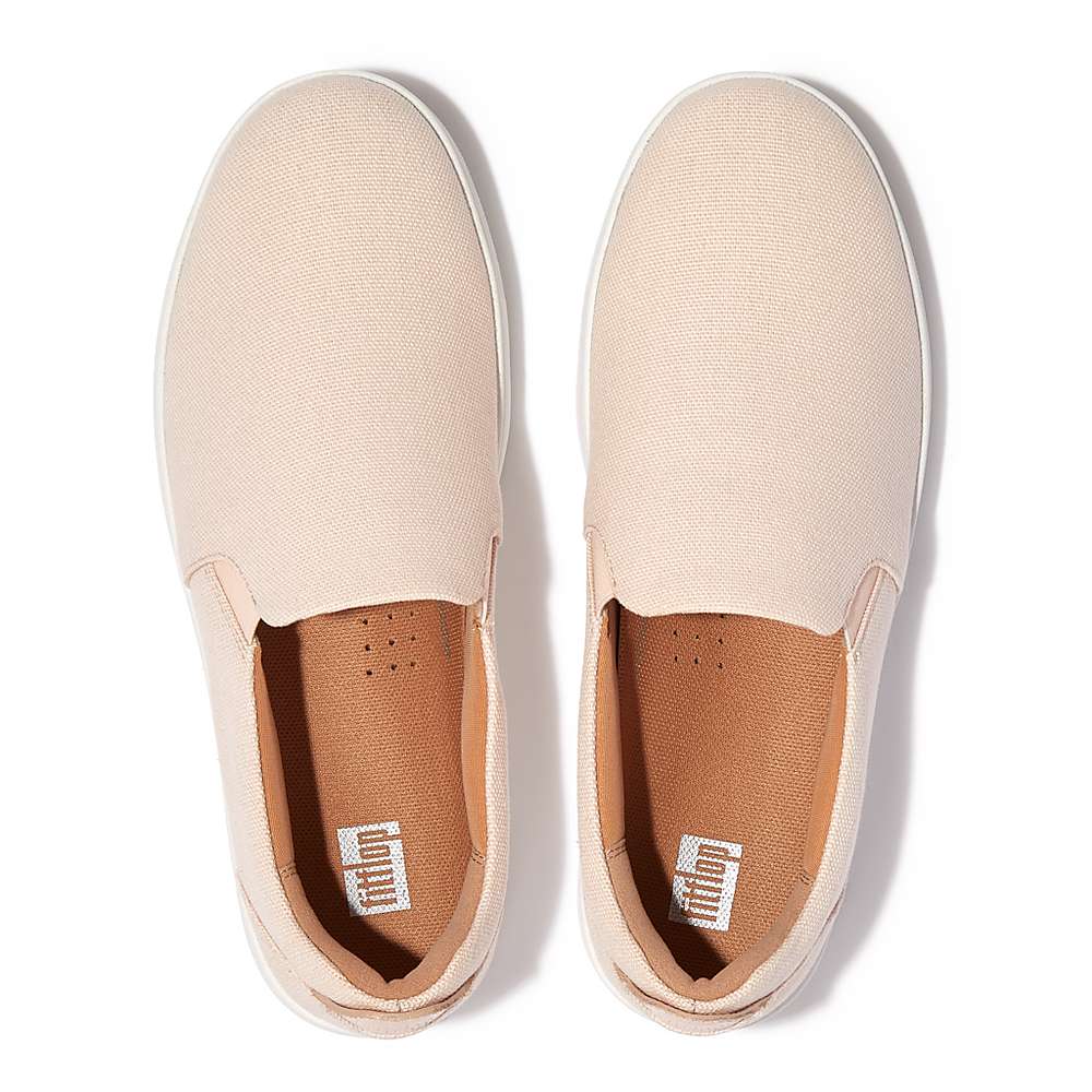 Fitflop RALLY Canvas Slip-On Skate Sneakers Dames Roze | WZE061279