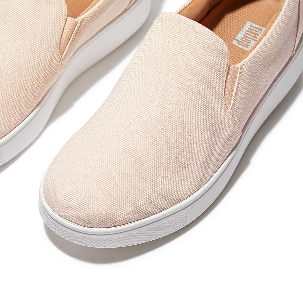 Fitflop RALLY Canvas Slip-On Skate Sneakers Dames Roze | WZE061279