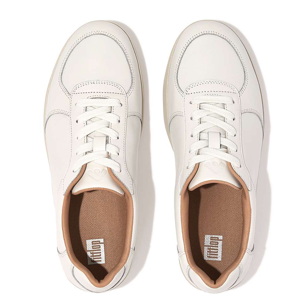 Fitflop RALLY Leather Panel Sneakers Dames Wit | QZH093685