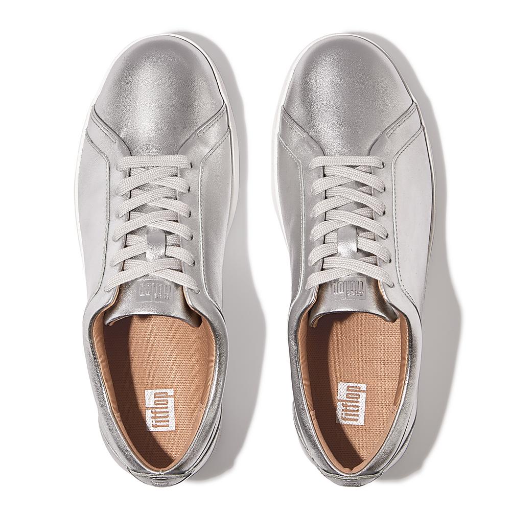 Fitflop RALLY Leather Sneakers Dames Zilver | KYR631459