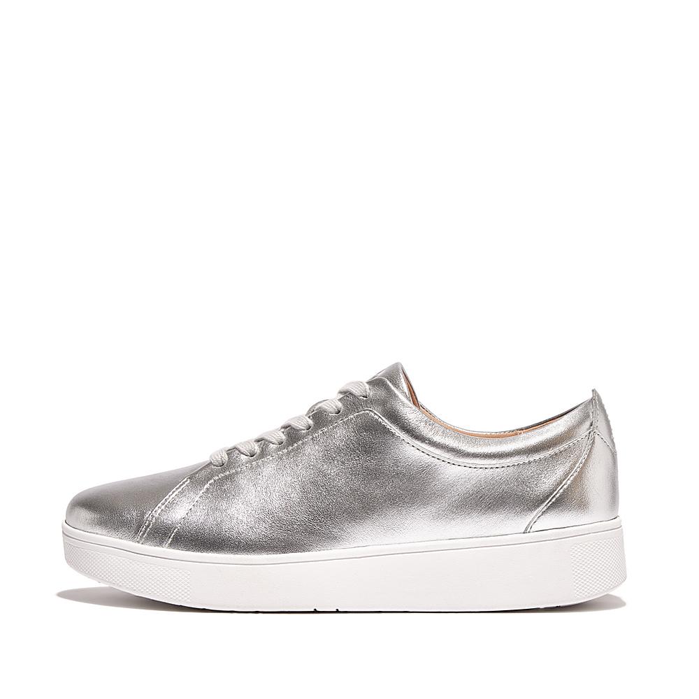 Fitflop RALLY Leather Sneakers Dames Zilver | KYR631459