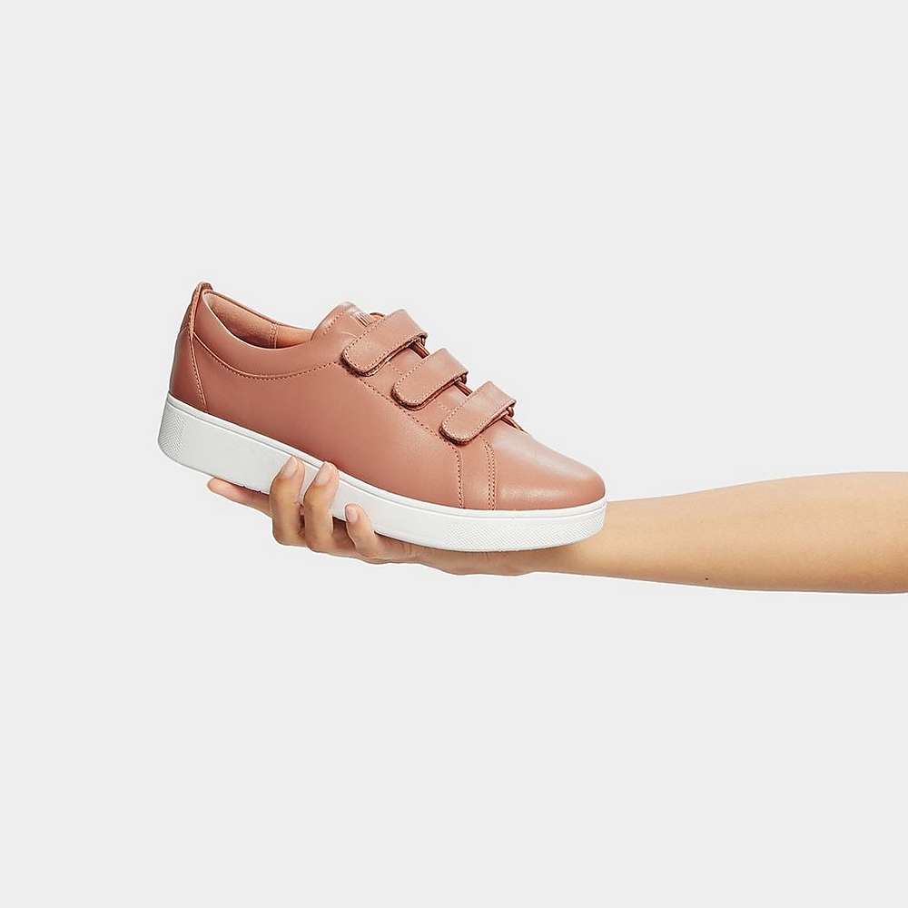 Fitflop RALLY Leather Strap Sneakers Dames Beige | FNZ418673