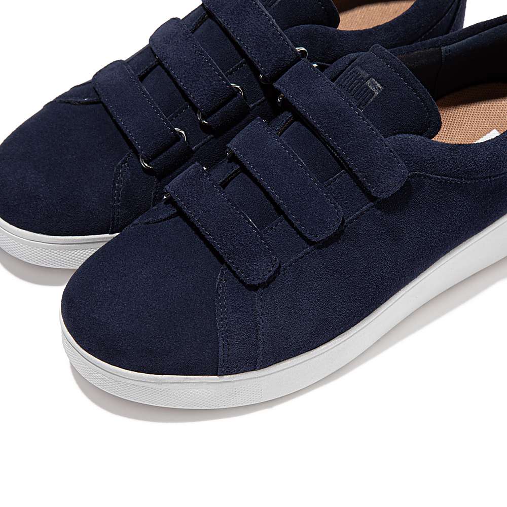 Fitflop RALLY Strap Suede Sneakers Dames Donkerblauw | JGU509467