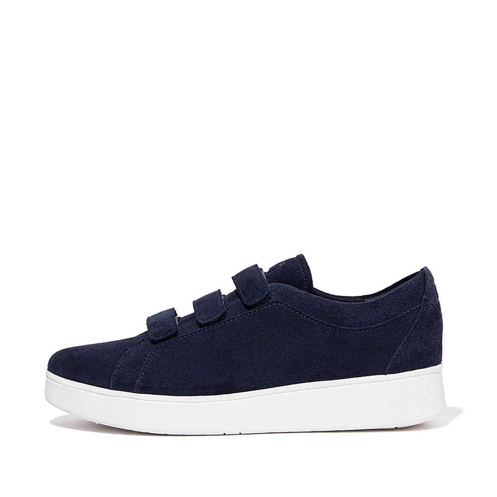 Fitflop RALLY Strap Suede Sneakers Dames Donkerblauw | JGU509467