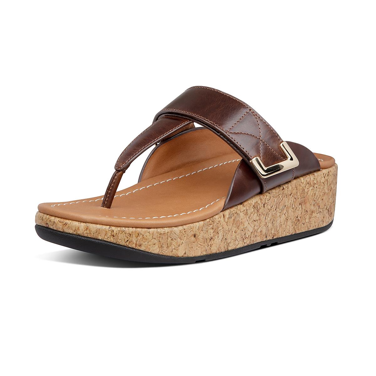 Fitflop REMI Adjustable Leather Sandalen Dames Chocola Bruin | ING948056