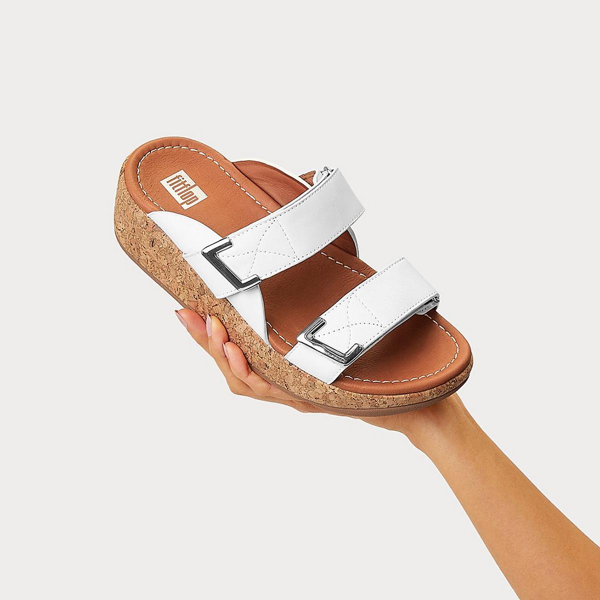 Fitflop REMI Adjustable Slides Sandalen Dames Wit | EPN260357