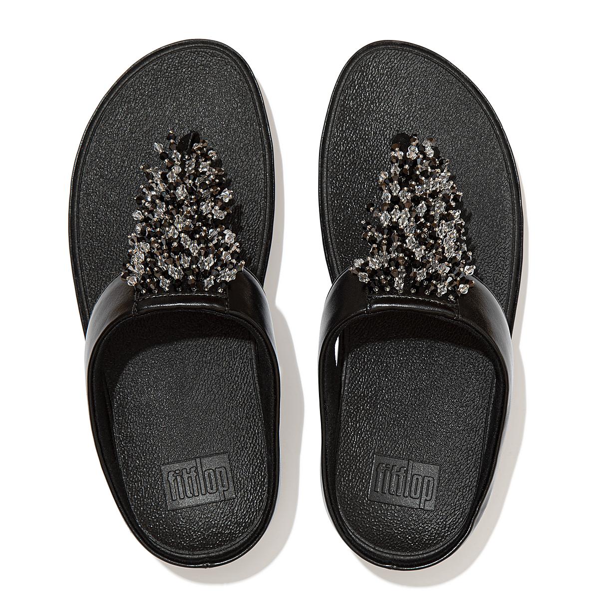 Fitflop RUMBA Beaded Toe-Post Sandalen Dames Zwart | GTR321456