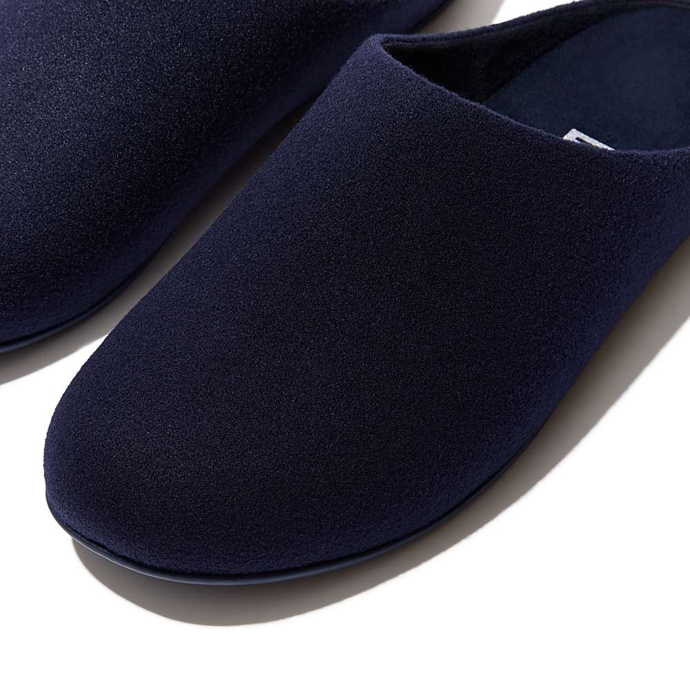 Fitflop SHOVE Felt Slippers Heren Donkerblauw | GTF527603