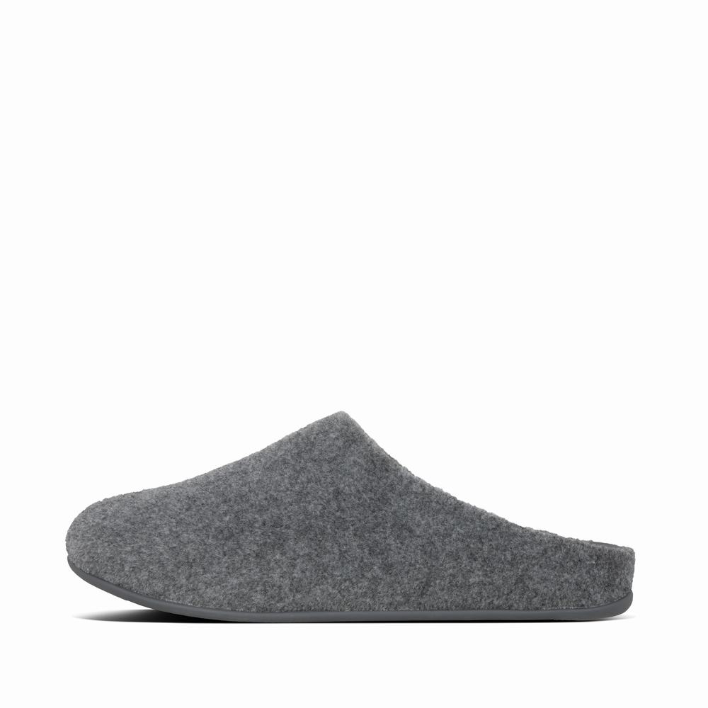 Fitflop SHOVE Felt Slippers Heren Grijs | TDM483697