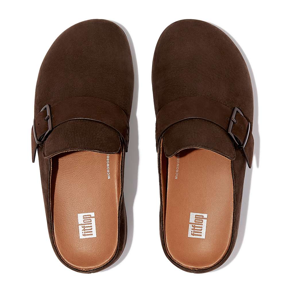 Fitflop SHUV Buckle Strap Leather Klompen Dames Bruin | YZG975416