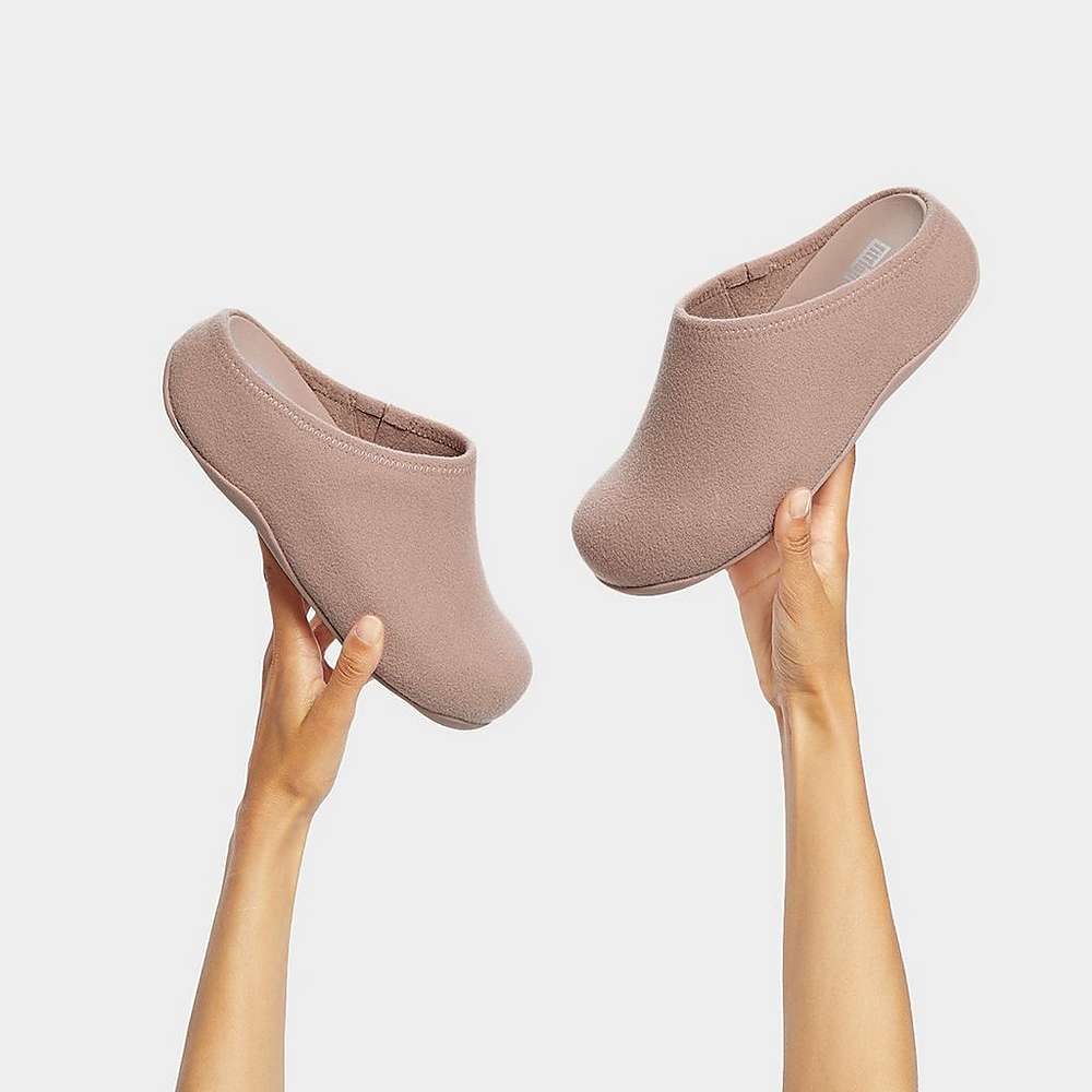 Fitflop SHUV Cushy Felt Clog Slippers Dames Beige | GBN483672