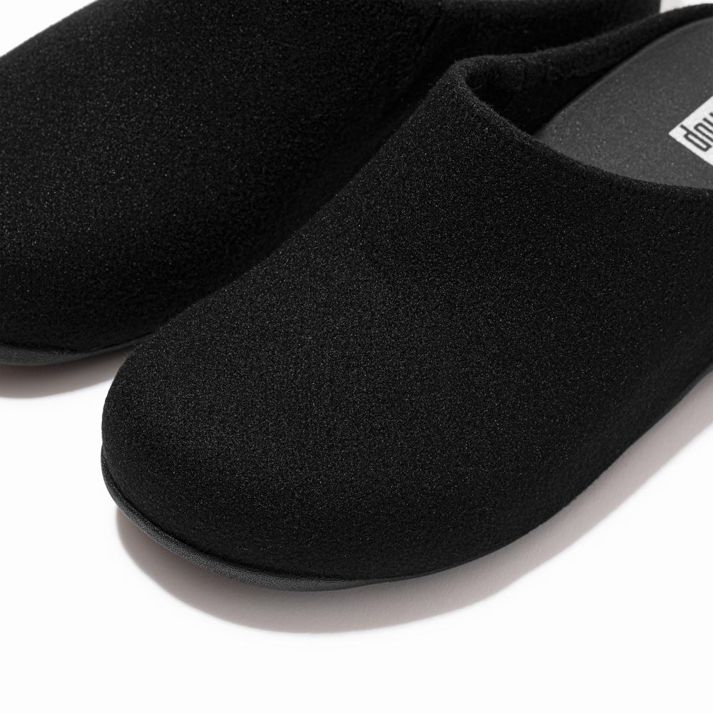 Fitflop SHUV Cushy Felt Clog Slippers Dames Zwart | SAQ530784