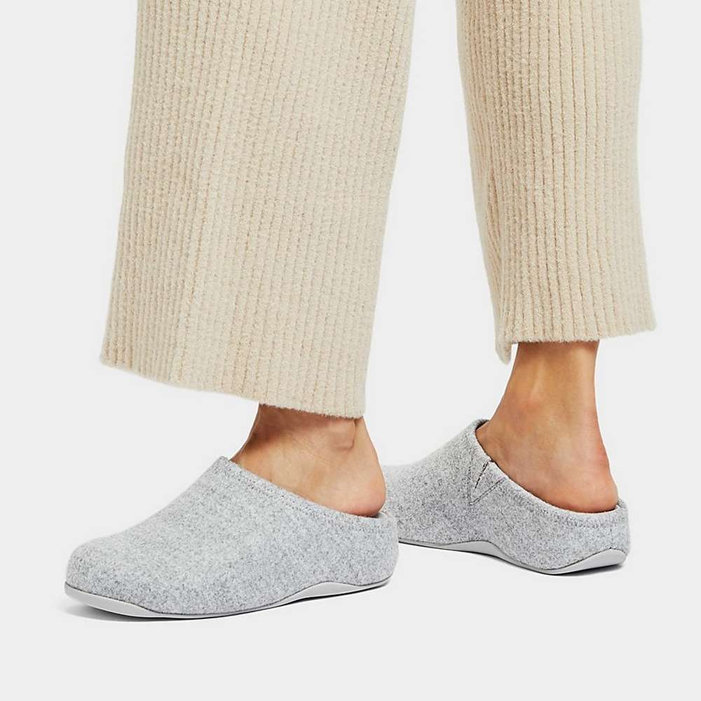 Fitflop SHUV Cushy Felt Clog Slippers Dames Grijs | SJL801523