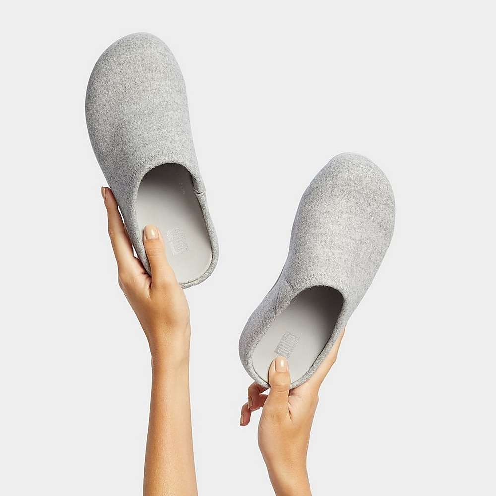 Fitflop SHUV Cushy Felt Clog Slippers Dames Grijs | SJL801523