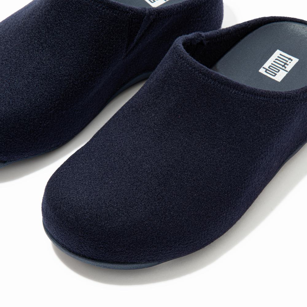 Fitflop SHUV Cushy Felt Clog Slippers Dames Donkerblauw | SVM408972