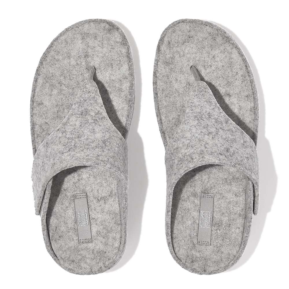 Fitflop SHUV E01 Adjustable Felt Toe-Post Sandalen Dames Grijs | XIF941567