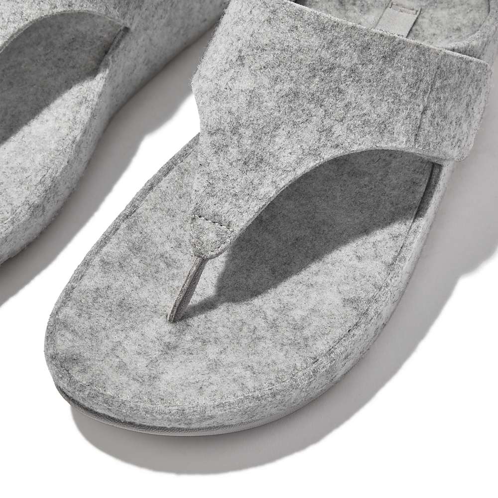 Fitflop SHUV E01 Adjustable Felt Toe-Post Sandalen Dames Grijs | XIF941567