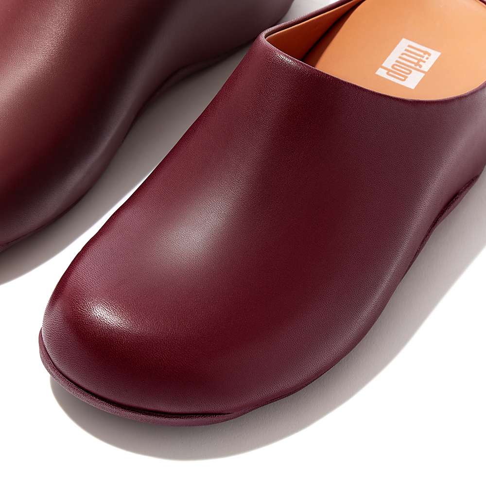 Fitflop SHUV Leather Klompen Dames Bordeaux | CLI690412