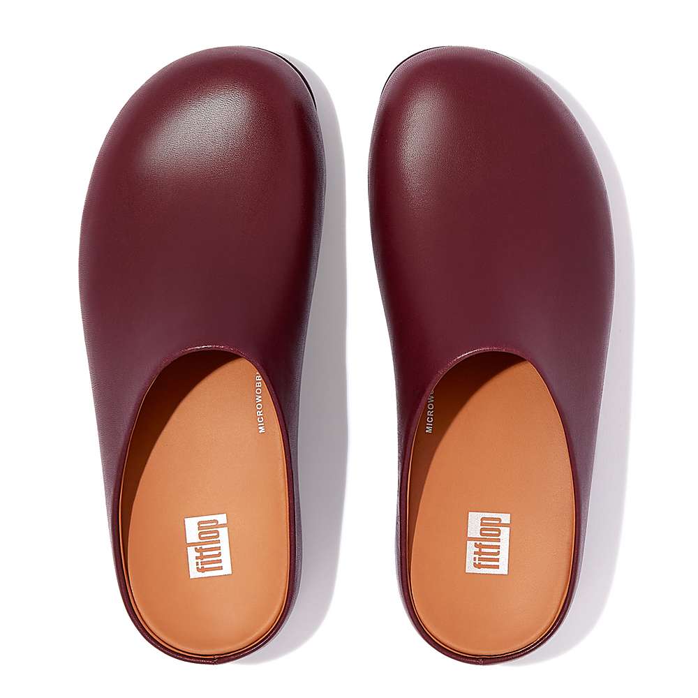 Fitflop SHUV Leather Klompen Dames Bordeaux | CLI690412