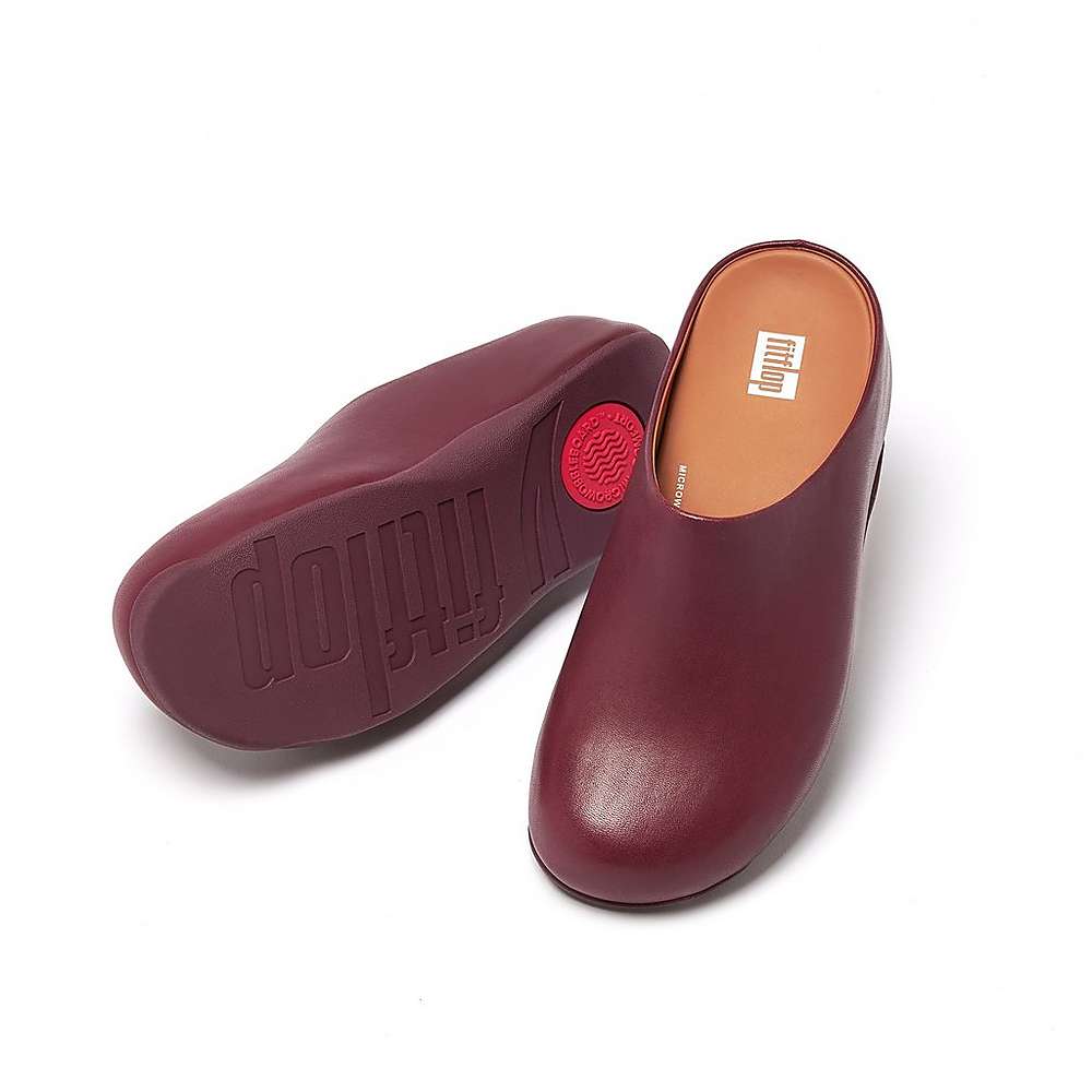 Fitflop SHUV Leather Klompen Dames Bordeaux | CLI690412