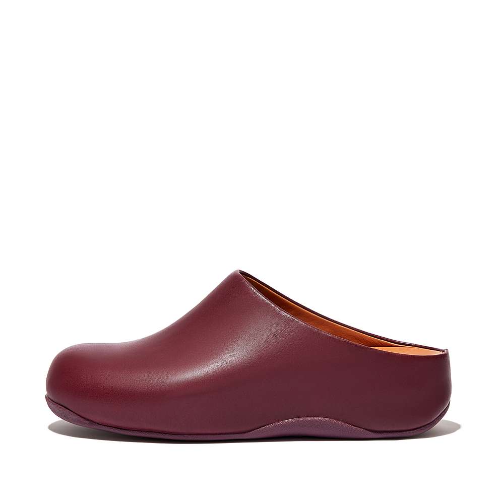 Fitflop SHUV Leather Klompen Dames Bordeaux | CLI690412